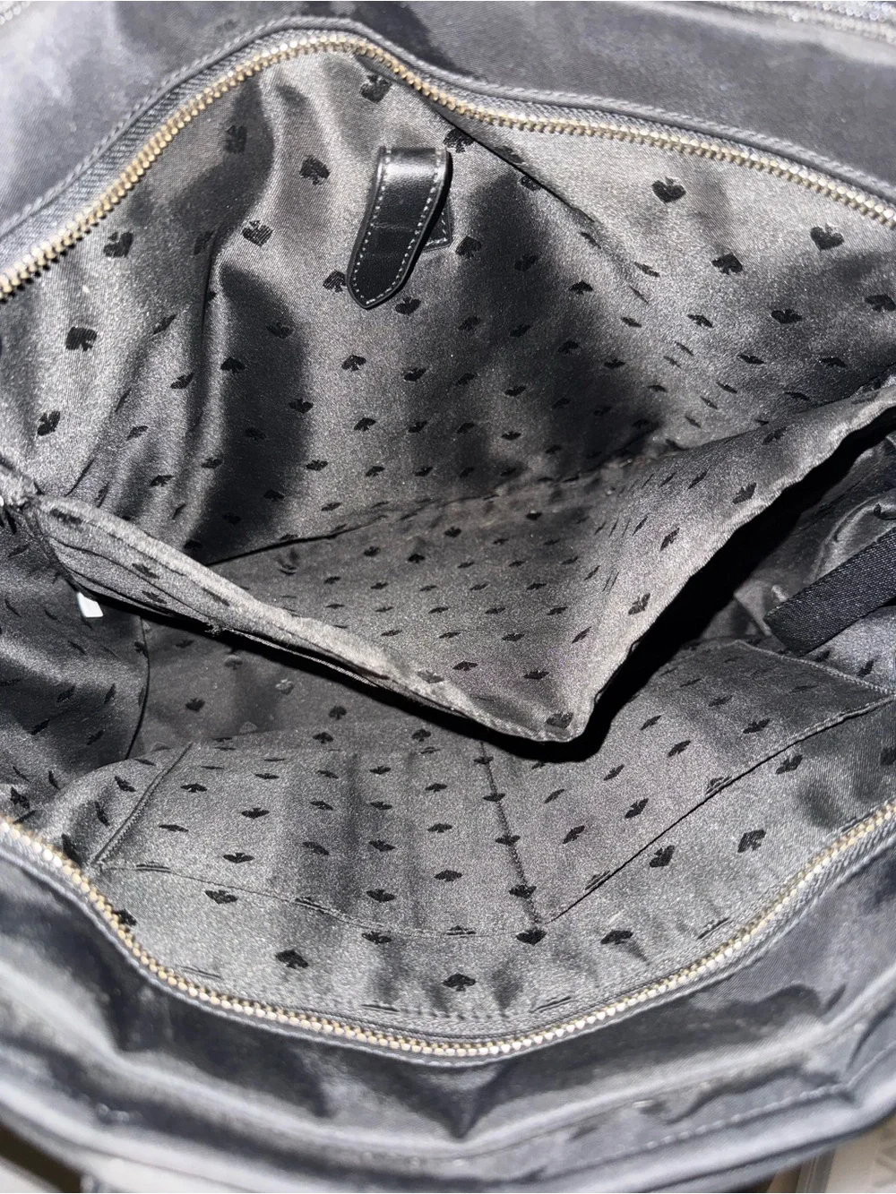 kate spade Black Nylon Tote with Front Zip Pocket